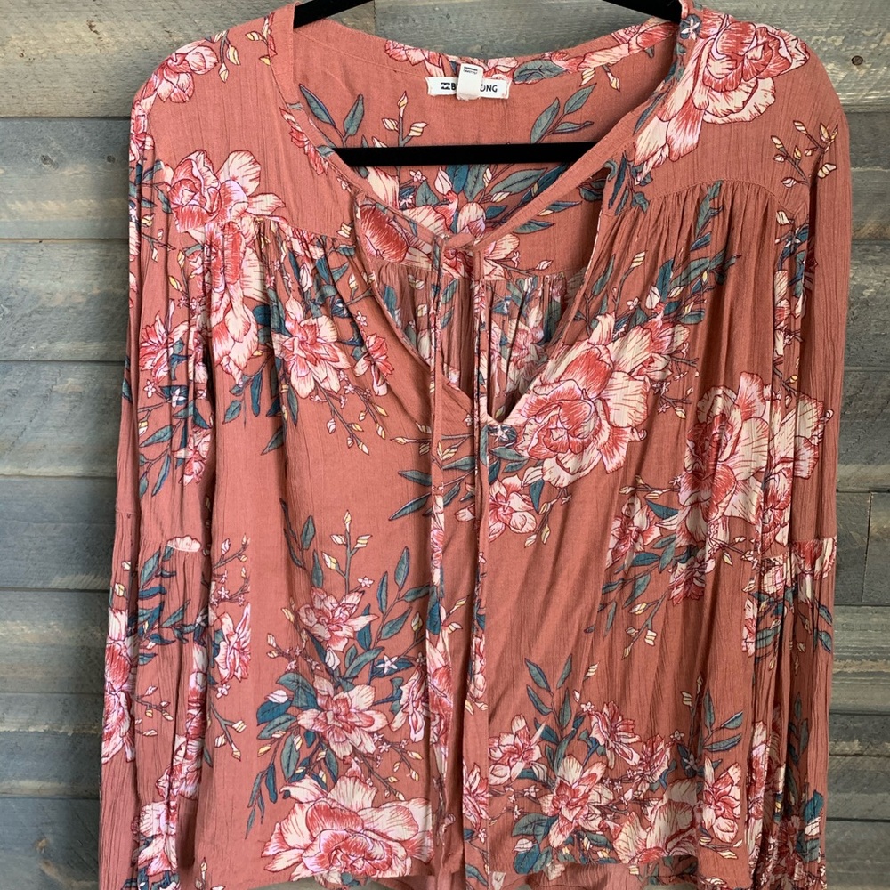 Tie front floral blouse